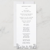 Programme moderne de mariage floral noir et blanc (Dos)