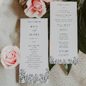 Programme moderne de mariage floral noir et blanc