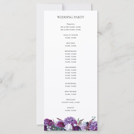 Programme moderne de mariage géométrique floral po (Dos)