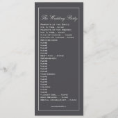 Programme moderne de mariage Gris Gris Charbon (Dos)