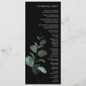 Programme moderne de Mariage noir vert (Dos)