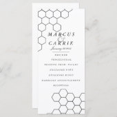 Programme moderne de mariage sur peigne de miel (Devant / Derrière)