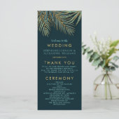 Programme moderne de mariage Turquoise Palm Gold (Debout devant)