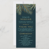 Programme moderne de mariage Turquoise Palm Gold (Devant)