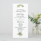 Programme moderne de mariage vert d'olive (Debout devant)