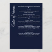 Programme Moderne écriture bleu marine et blanc funérailles/ (Dos)