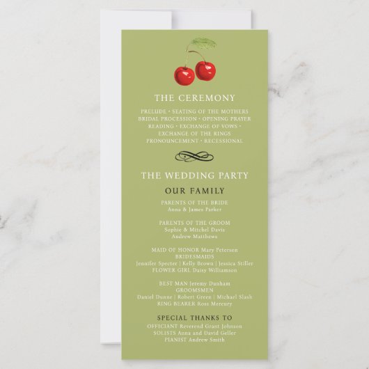 Programme moderne Elegant Sage Photo Wedding (Dos)