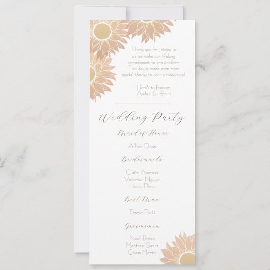 Programme moderne et simple de mariage de tourneso (Dos)