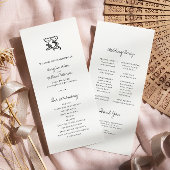 Programme moderne Mariage plat tiré à la main