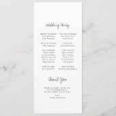 Programme moderne Mariage plat tiré à la main (Dos)