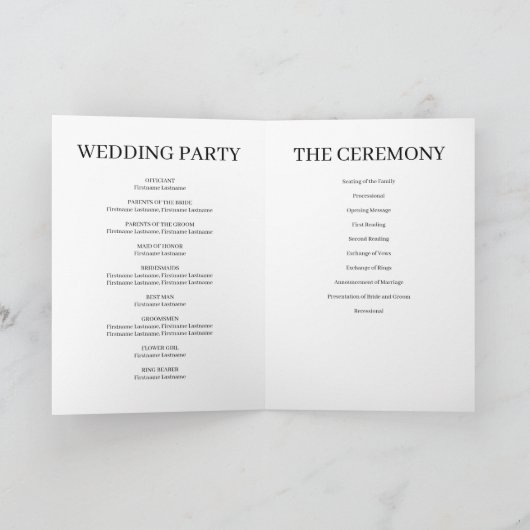 Programme moderne minimaliste de Mariage plié (Intérieur)