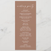 Programme Moderne minimaliste élégant Mocha Mousse Mariage (Dos)