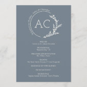 Programme Moderne minimaliste Mariage gris ardoise (Devant)