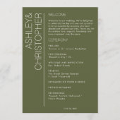 Programme Moderne minimaliste Mariage vert mousse (Devant)