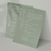 Programme Moderne minimaliste Mariage vert Sage