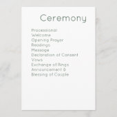 Programme Moderne Retro Blanc & Olive Green Mariage (Devant)