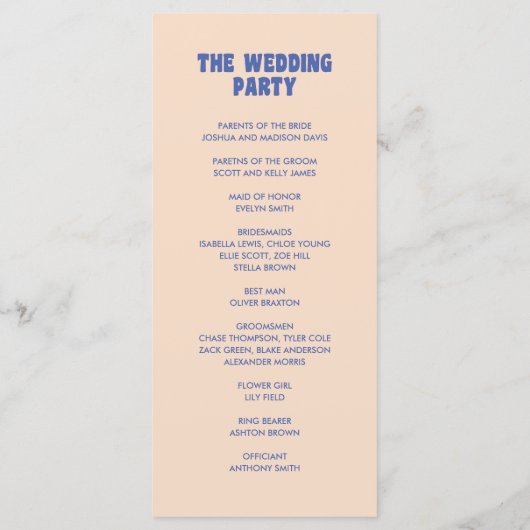 Programme Moderne Rétro & Gras Mariage Beige Bleu (Dos)