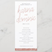 Programme moderne Rose Gold Brush Stroke Wedke (Devant)