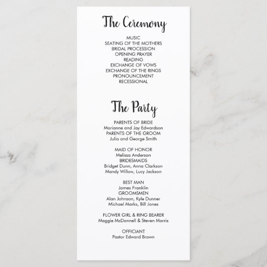 Programme moderne rustique élégant de mariage phot (Dos)