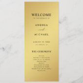 Programme Moderne simple dégradé Or & Mariage noir (Devant)