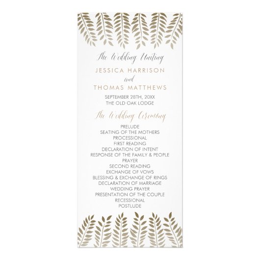 Programme Monochrome Fern Woodland Wedding (Devant)