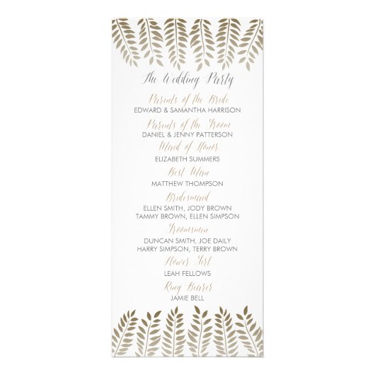 Programme Monochrome Fern Woodland Wedding (Dos)