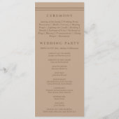 Programme Monogram Brown Taupe Christian Wedding Program (Dos)