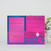Programme Monogram Cobalt et Fuchsia Mariage damas (Debout devant)