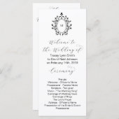 Programme Monogram Initial Minimal Wedding Program (Devant / Derrière)