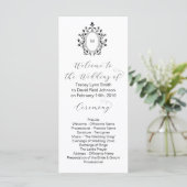 Programme Monogram Initial Minimal Wedding Program (Debout devant)