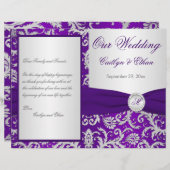 Programme Monogram Purple et Silver Mariage damass (Devant / Derrière)