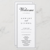 Programme Monogramme classique Noir et blanc Mariage simple (Devant / Derrière)