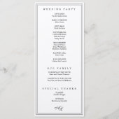 Programme Monogramme classique Noir et blanc Mariage simple (Dos)