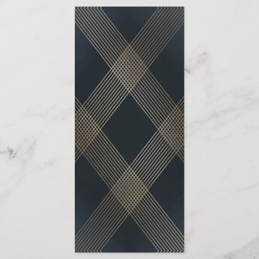 Programme Monogramme de mariage calligraphié bleu marine cla (Dos)