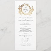 Programme Monogramme d'or classique Mariage de crête botaniq (Devant)