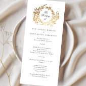 Programme Monogramme d'or classique Mariage de crête botaniq