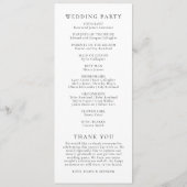Programme Monogramme floral noir et blanc simple Mariage gra (Dos)