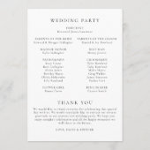 Programme Monogramme floral noir et blanc simple Mariage lar (Dos)