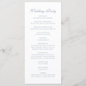 Programme Monogramme Floral Orné Mariage Élégant Argent (Dos)