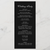 Programme Monogramme Floral Orné Mariage Élégant noir blanc (Dos)