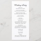 Programme Monogramme Floral Orné Mariage Élégant noir blanc (Dos)
