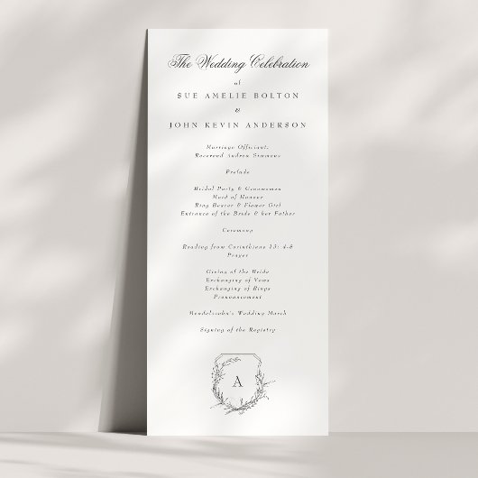 Programme monogramme floral vintage classique