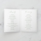Programme Monogramme intemporel Sage Vert Élégant Mariage (Intérieur)