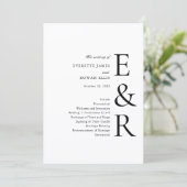 Programme Monogramme Minimaliste Moderne Gras Mariage (Debout devant)