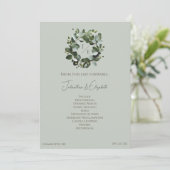 Programme Monogramme moderne Eucalyptus Mariage de couronne (Debout devant)