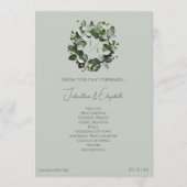 Programme Monogramme moderne Eucalyptus Mariage de couronne (Devant)