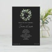 Programme Monogramme moderne Eucalyptus Wreath Black (Debout devant)