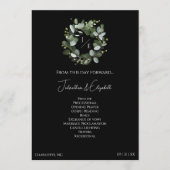 Programme Monogramme moderne Eucalyptus Wreath Black (Devant)