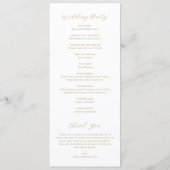 Programme Monogramme Neutre Classique Élégant Mariage (Dos)