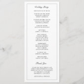 Programme Monogramme noir blanc Simple minimaliste Mariage (Dos)